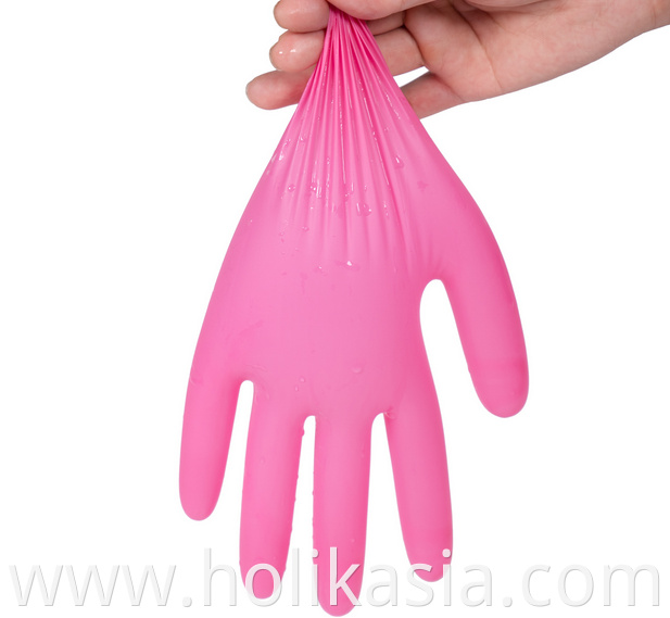 pink nitrile gloves-1